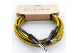 CABLE GUITARE CORDIAL JACK DROIT/JACK COUDE TWEED JAUNE 7,5M