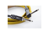 CABLE GUITARE CORDIAL JACK DROIT/JACK COUDE TWEED JAUNE 7,5M