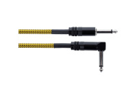 CABLE GUITARE CORDIAL JACK DROIT/JACK COUDE TWEED JAUNE 7,5M