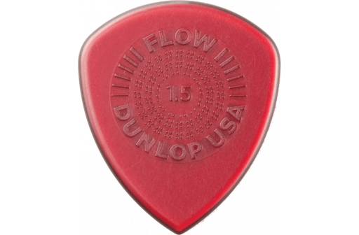 LOT DE 6 MEDIATORS DUNLOP FLOW STANDARD GRIP ROUGE 1,5 MM