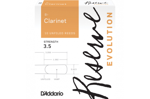 BOITE 10 ANCHES CLARINETTE SIB D'ADDARIO RESERVE EVOLUTION N°3 1/2