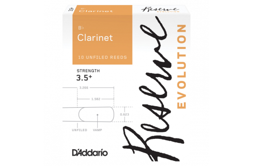 BOITE 10 ANCHES CLARINETTE SIB D'ADDARIO RESERVE EVOLUTION N°3 1/2+