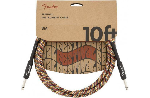 CABLE FENDER 10' ANGLED FESTIVAL INSTRUMENT PURE HEMP RAINBOW