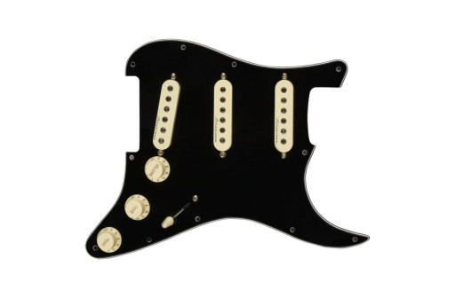 PRE-WIRED STRAT PICKGUARD, HOT NOISELESS SSS FENDER