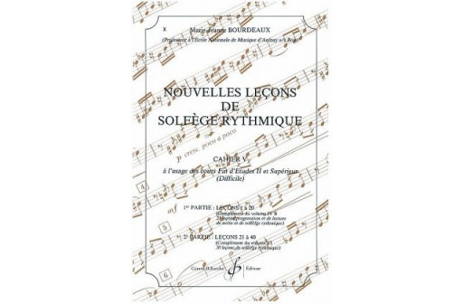 NOUVELLES LECONS DE SOLFEGE RYTHMIQUE VOL 5 FIN D'ETUDES 2 ET SUPERIEU