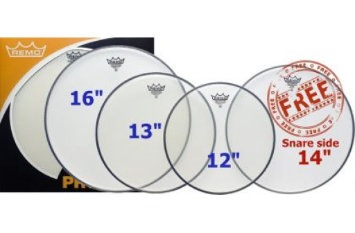 PRO PACK PEAUX REMO AMBASSADOR TRANSPARENTE 12"/13"/16"/14"