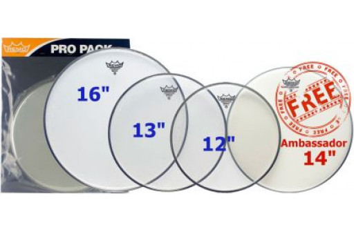 PRO PACK PEAUX REMO EMPEROR TRANSPARENTE 12"/13"/16"/14"