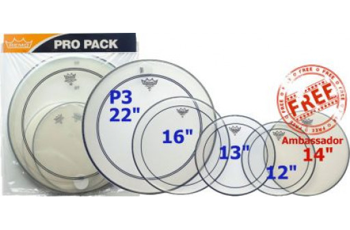 PRO PACK PEAUX REMO PINSTRIPE TRANSPARENTE 12"/13"/16"/22"/14"